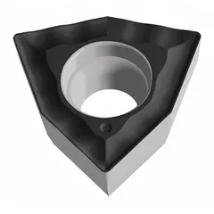 Indexable insert for drilling operations in machining. Designed for use in indexable drill bodies to produce holes in metalwork. Suitable for applications requiring tight tolerances in general manufacturing.