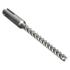 This SDS-Plus drill bit is designed for rotary hammer drilling in concrete, brick, and block. With a 3/16-inch diameter, 4-inch maximum drilling depth, and 6-inch overall length, it is suited for anchor holes and through-holes in masonry materials.