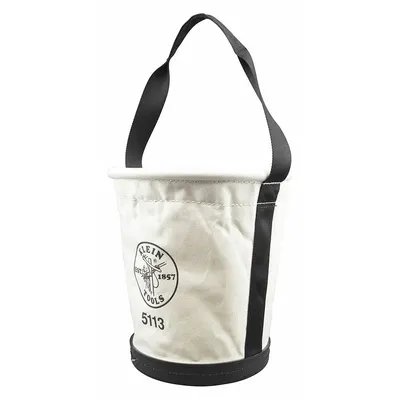 KLEIN TOOLS Bucket Bag: 13 in H, Off-White, Canvas, 0 Pockets - Canvas Bucket Bags