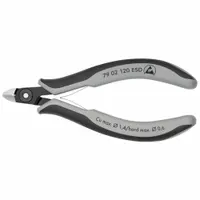 Precision Diagonal Cutting Plier: ESD-Safe, Flush, Oval, 4 3/4 in Overall Lg, 1/4 in Jaw Lg (MPN 79 02 120 ESD)