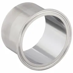 This 316L stainless steel clamp ferrule has a 2 in outer diameter and a polished finish. It is designed for use in sanitary piping systems requiring hygienic connections. Complies with ASME BPE 2012 standards.