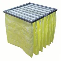 Pocket Air Filter: 24 in x 24 in x 22 in, MERV 15, Yellow, Synthetic, 8 Pockets