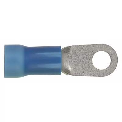 PANDUIT Ring Terminal: Blue, Vinyl Insulation, #10 Stud Size, 6 AWG to 6 AWG Wire Sizes - Insulated Ring Terminals
