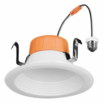 SYLVANIA Downlight: 4 in Dia, 650 lm, 2700K/3000K/3500K/4000K/5000K, 7 W, 120V AC - Universal Trim Modules