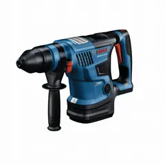 This cordless rotary hammer operates on 18V DC with an SDS-Plus chuck and delivers 4.3 ft-lb of impact energy. It features a hammer-and-rotate mode with 0-2,900 bpm for drilling and chiseling in concrete, masonry, and stone. Supplied as a bare tool without battery or charger, it requires an 8.0 Ah battery.