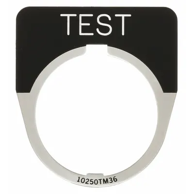 EATON Legend Plate: 30 mm Panel Mounting Size, Half-Round, 1 5/8 in Overall Wd - Push-Button Rings & Plates