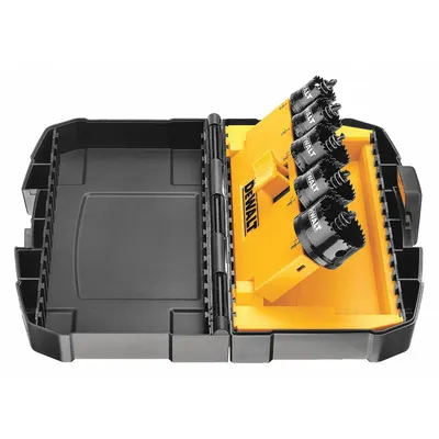 DEWALT Hole Saw Kit: 5 Pieces, 1/2 in Max. Cutting Dp, Bi-Metal - Multi-Material-Cutting Hole Saw Kits