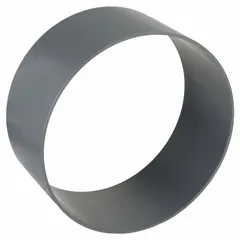 This PVC duct coupler connects two sections of ductwork in ventilation, fume extraction, or dust collection systems. It fits 12-inch duct diameter, with an overall length of 5-7/8 inches and an inlet diameter of 12-3/4 inches. The PVC construction provides a secure, leak-resistant joint for moving air or lightweight materials.