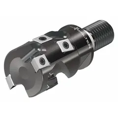 This indexable square-shoulder end mill uses replaceable carbide inserts for efficient cutting. It is designed for milling square shoulders, slots, and profiling, delivering precise 90° corners. Common in general machining applications for mold, die, and metalworking tasks.