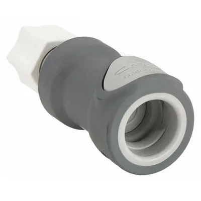 COLDER Quick Connection Coupling: Straight, 3/8 in OD x 1/2 in OD Size, Polypropylene - Polypropylene Quick-Disconnect Tube Fittings