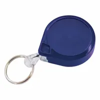 Badge Holder: Split Key Ring, Horizontal/Vertical, 3 in Overall Ht, 1 1/2 in Overall Wd, Blue (MPN 0052-005)