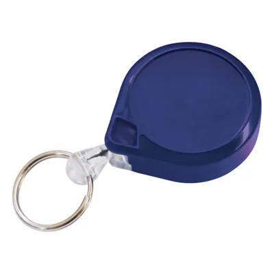 KEY-BAK Badge Holder: Split Key Ring, Horizontal/Vertical, 3 in Overall Ht, 1 1/2 in Overall Wd - Retractable Tethers for Badges
