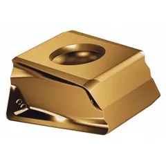 Rectangle indexable milling insert with a 13 mm cutting edge length, 6 mm thickness, and 12 mm inscribed circle. Features a T-land geometry for stable chip control. Suitable for heavy-duty machining of steel and cast iron in roughing and semi-finishing operations.