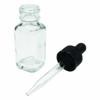 OEM Dropper Bottle: Square - Clear Glass Lab Dropper Bottles