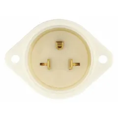 Straight Blade Inlet: 5-15P, White, 125V AC, 15 A, 2 Pole, 3 Blade (MPN 5278)