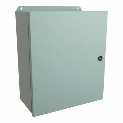 HAMMOND Electrical Enclosure: Steel, 14 in x 12 in x 6 in, NEMA 12/13/3R/4, w/Panel - Steel Washdown Enclosures