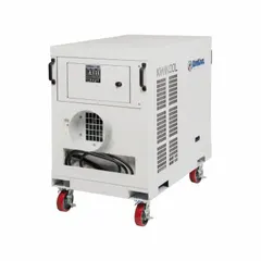 This heavy-duty portable air conditioner provides cooling only for large indoor or outdoor spaces. It covers 3,000 to 3,600 sq ft and operates on 460V AC. The unit includes an air filter and is suitable for spot cooling in industrial or commercial environments.