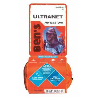 BEN'S Outdoor Head Net: Prevents Mosquitoes, Nylon Mesh, Brown, Fits Head Over - Outdoor Head Nets