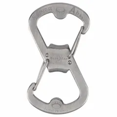 Stainless steel belt key clip and carabiner with a 3 1/4 in key ring diameter. Dual-gate design allows quick attachment and removal from belt loops, bags, or lanyards. Suitable for securing keys, tools, or small gear in industrial maintenance, field service, and everyday carry.