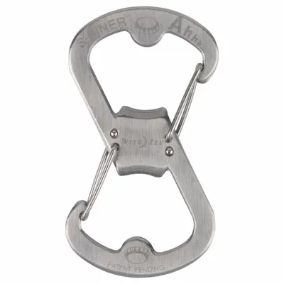 NITE IZE S-Biner Key Clip: 3 1/4 in Key Ring Dia, Stainless Steel, 1 3/4 in Overall Wd - Belt Key Clips & Carabiners