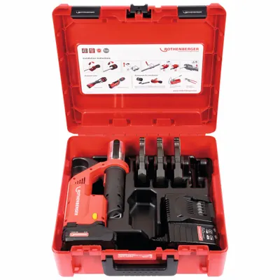 ROTHENBERGER Press Tool: 18V Li-Ion, Compact, Inline, For 1/2 in to 1 1/4 in Pipe - Rothenberger Press Fitting Tools