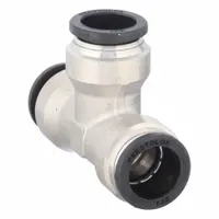 PARKER Push-Fit Tee Fitting: 1/2 in OD x 1/2 in OD x 1/2 in OD Size, Brass, 2 5/16 in Overall Lg (MPN 164PLP-8)