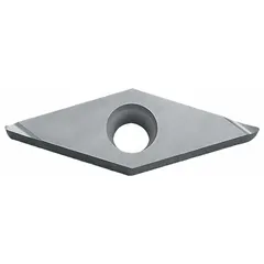 This diamond indexable turning insert is designed for precision machining of non-ferrous materials such as aluminum alloys, copper, and plastics. It is suitable for turning, facing, and profiling operations requiring fine surface finishes.