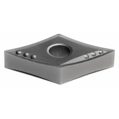 Diamond indexable turning insert for precision machining of non-ferrous materials. Suitable for turning, boring, and facing operations in finishing and semi-finishing applications.