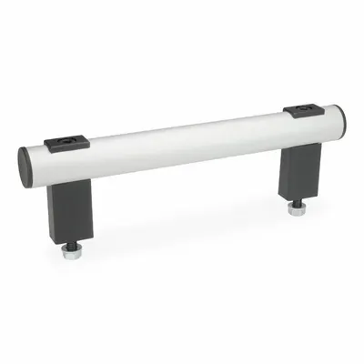 JW WINCO Pull Handle: Threaded Holes, Front-Mount, 23.62 in Mounting Hole Center to Center - Load-Rated Straight-Leg Tubular Pull Handles