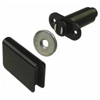 Door Catch: Plastic, Magnetic, 1 3/8 in Ht, 1 7/8 in Wd