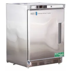 General purpose undercounter lab freezer with 4.2 cu ft capacity, temperature range -25°C to -15°C, and manual defrost. Left-hinged door. Suitable for cold storage of biological samples, reagents, and pharmaceuticals in laboratory settings.
