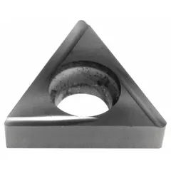 Triangle (T) indexable turning insert with three cutting edges. Designed for general turning, facing, and profiling operations on metal workpieces in CNC and manual lathes.