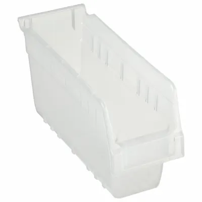 AKRO-MILS Shelf Bin: 11 5/8 in Overall Lg, 4 1/8 in x 6 in, Clear, Nesting Capable - Clearview Plastic Shelf Bins