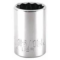 PROTO Socket: SAE, 1/2 in Drive Size, 15/16 in Socket Size, 12-Point, Std, Chrome, Socket (MPN J5430N)