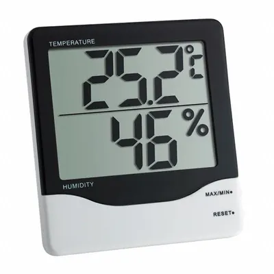 THERMCO Hygrometer: 10%to 99% Humidity Range, Humidity/Temp - Desk & Wall Mount Meters with Cabled Sensors