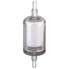 Disposable compressed air filter with 1/4 in tube connection. Provides 0.01 micron filtration at 93% efficiency with 8.3 cfm flow rate. Maximum operating temperature 230°F. Suitable for point-of-use air preparation in pneumatic systems to remove fine particulates.