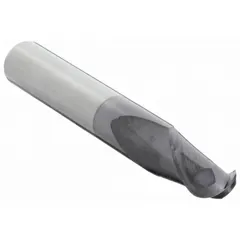 This general purpose carbide ball end mill features a TiAlN coating for wear resistance and heat protection. With 2 flutes, a 5/16" mill diameter, 7/8" length of cut, and 2-1/2" overall length, it is suited for 3D contouring, slotting, and profiling in ferrous and non-ferrous materials. The rounded tip enables smooth curved surfaces and fillets in mold and die work, aerospace components, and general machining applications.