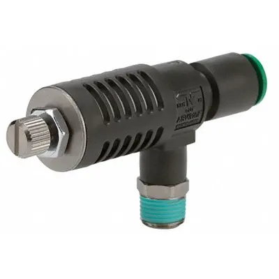 SMC Speed Exhaust Control Valve: Tee Fitting, Screw, 1/8 in Valve Body Size - Tee-Style Exhaust Control Valves