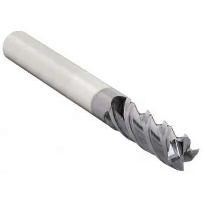 WIDIA HANITA Square End Mill: Carbide, AlTiN Coated, 4 Flute, 3/8" Mill Dia, 7/8" LOC - Fast-Cutting Carbide Square End Mills for Steel & Cast Iron