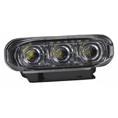 This MAXXIMA floodlight uses LED technology and features a black housing with a bracket for permanent surface-mount installation. It has blunt cut wires for direct electrical connection, making it suitable for adding auxiliary lighting to vehicles and equipment in work areas.