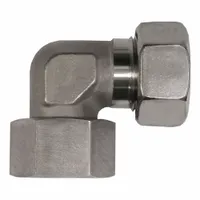 BRENNAN INDUSTRIES Compression Elbow: 25 mm OD x 25 mm OD Size, M36X2.0 x M36X2.0 Thread Size, Steel (MPN D6500-S25-S25)