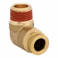 Push-Fit Elbow Fitting: 5/8 in OD x 1/2 in Pipe Fitting Size, Push-to-Connect x MNPT, Brass, Adapter (MPN VS169PTCNS-10-8)