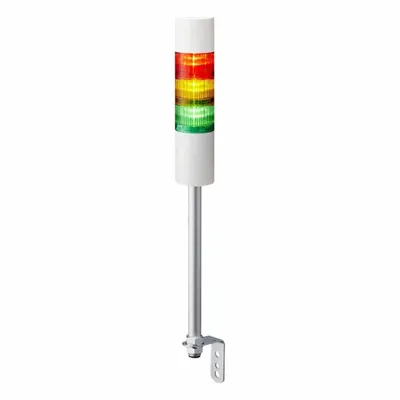 PATLITE Tower Light Assembly: 3 Tier, Sounder Tier Included, IP54, Amber/Green/Red - Three-Tier Tower Light Assemblies