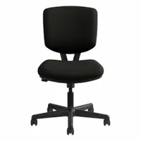 HON Office Chair: Volt, Black, Leather Material, 18 3/4 in Back Ht, 18 1/2 in Seat Wd, Tilting Back (MPN H5703.SB11.T)