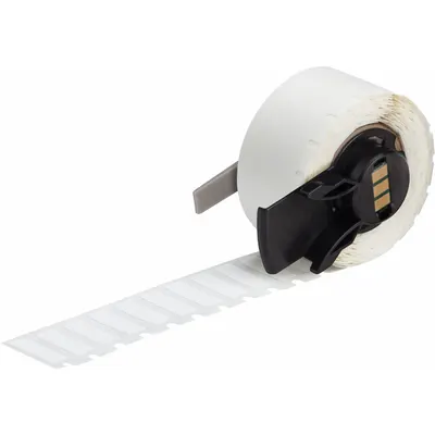 BRADY Pre-Cut Label Stock Roll: 1/4 in x 3/4 in, Acrylic, Permanent Adhesive - Brady Thermal Transfer Precut Label Rolls