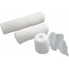 Sterile, self-adhering fabric gauze bandage that conforms to body contours without requiring fasteners. Latex-free and unitized, it is suitable for securing wound dressings in clinical settings. Each packet contains 96 bandages, each 3 inches wide and 4 1/8 yards long.