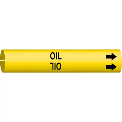 BRADY Oil Snap-On Pipe Marker - Oil Snap-On Pipe Markers