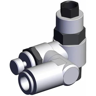 SMC Piloted Non-Return Valve: Universal Fitting, Knurled, 3/8 in Valve Body Size - Adjustable Direction Speed Controllers with Pilot Check Valve
