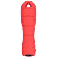 Plastic screw-on file handle with threaded insert for attaching to 8 in, 10 in, and 12 in file lengths. Overall length of 4 1/8 in provides a comfortable grip for manual filing tasks in metalworking, woodworking, and general maintenance.