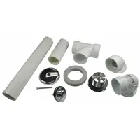 AB&A Waste and Overflow Kit: Plastic, 1 1/2 in Overall Dia, 2 1/2 in Overall Ht, Push and Pull (MPN 60350)